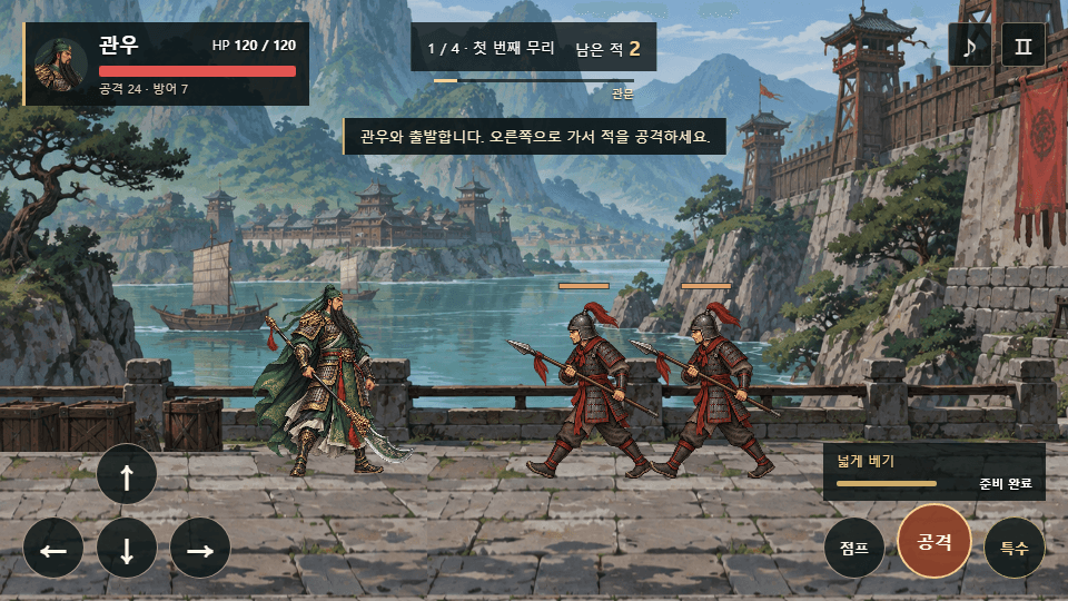 세 인물 중 한 명을 고르는 강가의 관문